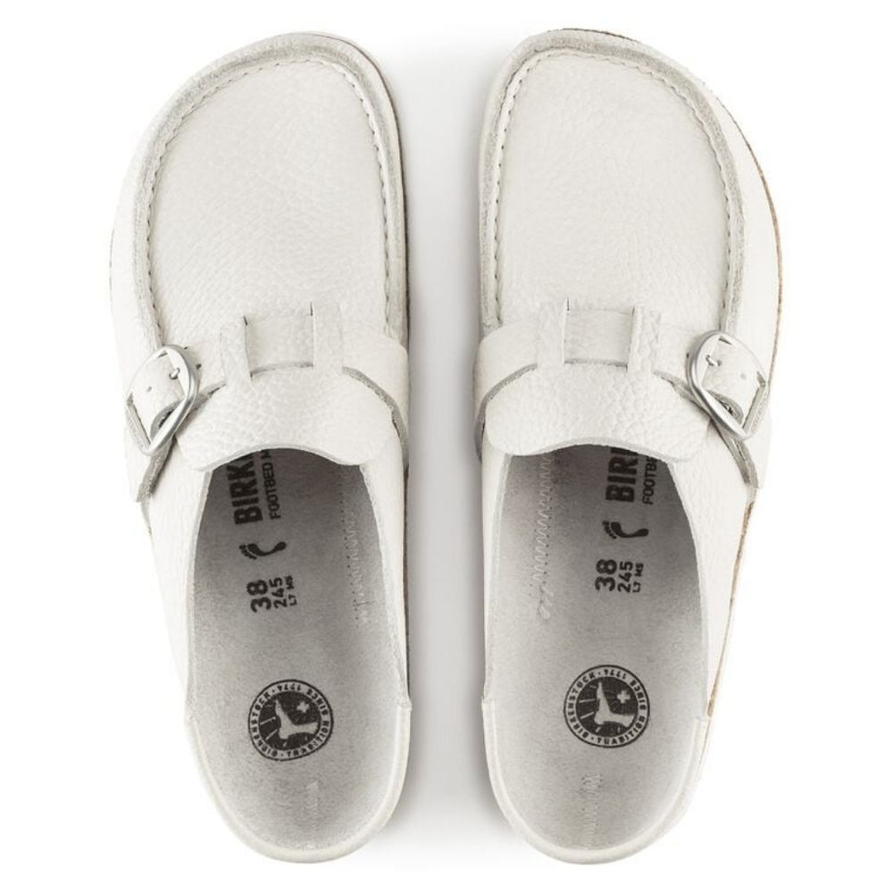 Birkenstock White Leather Slip-On Loafers